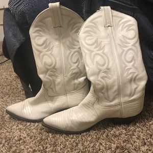 Vintage White Cowboy Boots